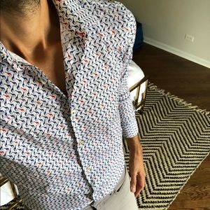 Zara Man Super Slim Fit Giraffe Button Down